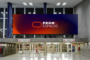 Logo de Promo Espacio haciendo referencia a publicidad en centro comercial plaza Fórum Buenavista