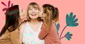 Imagen de mamá con sus dos hijas haciendo alusión a las campañas de publicidad del 10 de mayo.